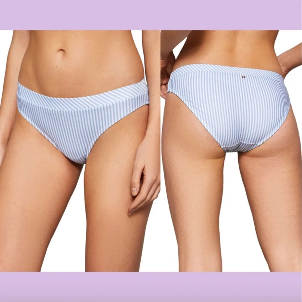 NEW Ted Baker London‎ Stripe Bikini Bottoms White/Blue [SZ 1 in TB]